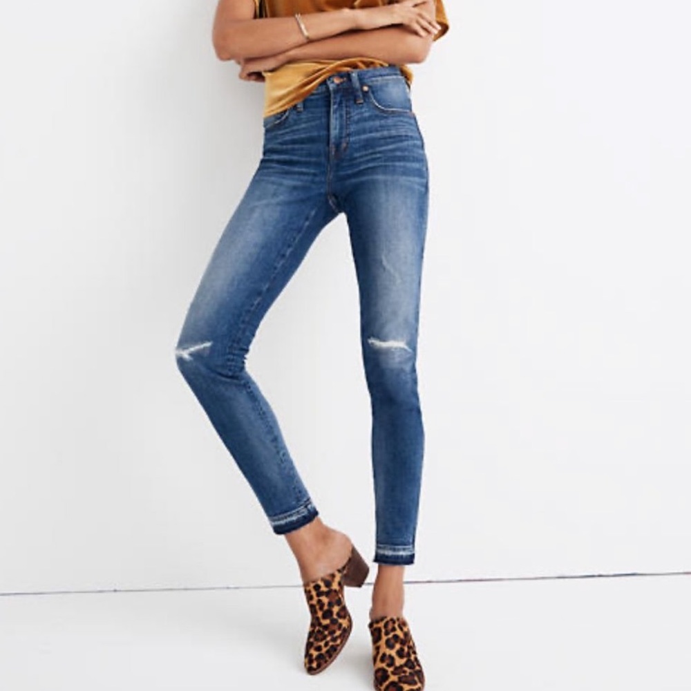 Madewell 9 Inch High Rise Skinny Rip & Repair York